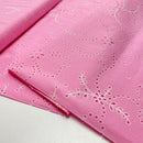 Leichte Baumwolle Stoff Webware mit Lochmuster rosa