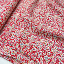 Viskose Crinkle Stoff Webware Blumen rot