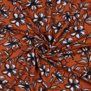 Punta di Roma Jersey Stoff Blumen braun