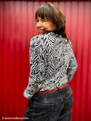 Swafing Emily Jacquard Jersey Stoff Zebra Muster schwarz weiß