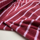 Kurzfloorfrottee Frottee Streifen rosa rot