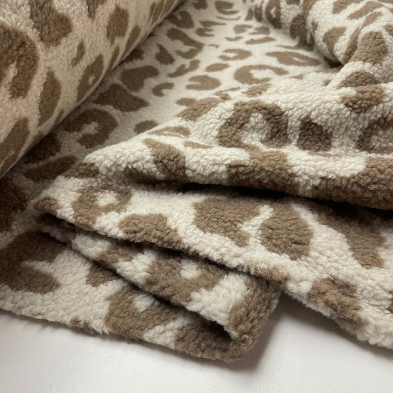 Teddy Stoff Jackenstoff Leo braun beige