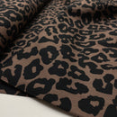 Viskose Stoff mit Stretchanteil Webware Leo Muster braun