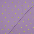 Musselin Stoff Double Gauze Stickerei Herzen flieder neongelb