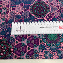 Poppy Jersey Stoff Digital Ornament blau lila