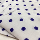 Viskose Webware Stoff Punkte Polka Dots weiß blau