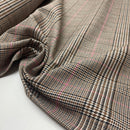 Tartan Check Bekleidungsstoff Stoff kariert beige rosa
