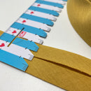 1 Meter Double Gauze Schrägband - 30mm - senfgelb