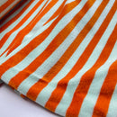 Nicki Stoff Streifen mint orange
