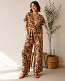 Viskose Jacquard Stoff Webware Schlangen Muster rosa