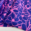 Cotton Satin Baumwolle Blumen blau rosa