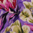 Viskose Ecovero Stoff Webware Blumen lila violett