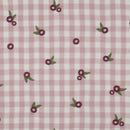 Musselin Stoff Double Gauze Stickerei Blumen kariert rosa