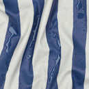 Regenmantel Outdoor Stoff wasserabweisend gestreift blau