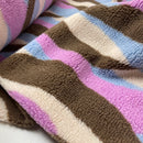 Teddy Stoff Jackenstoff Swirl rosa braun