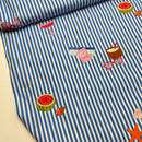Ilja Summer Poplin Baumwolle Stoff Streifen blau