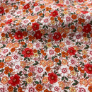 Baumwolle Stoff Webware Streublumen Blumen orange rot