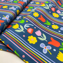 Karina + Kind Cotton Baumwolle Blumen Muster blau