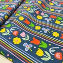 Karina + Kind Cotton Baumwolle Blumen Muster blau