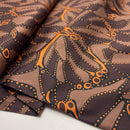 Cotton Satin Baumwolle Muster braun