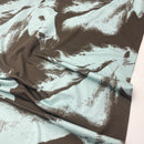Mies & Moos French Terry Sweat Stoff Pferde braun blau