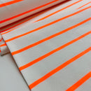 French Terry Sweat  Stoff Streifen neon orange weiß