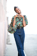 Palmera Baumwolle Stoff by Bienvendio Colorido schwarz