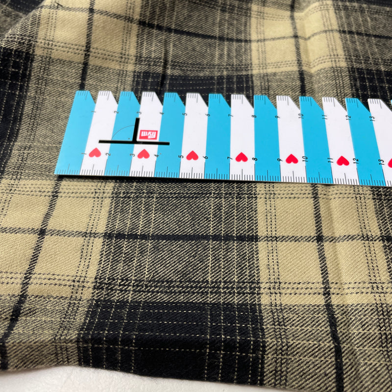 Baumwoll Flanell Stoff Swafing Yukon schwarz beige kariert