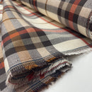 Tartan Check Bekleidungsstoff Stoff kariert beige orange