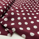Viskose Stoff Webware Punkte Polka Dots bordeaux rot