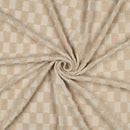 Frottee Jersey Stoff Checks beige