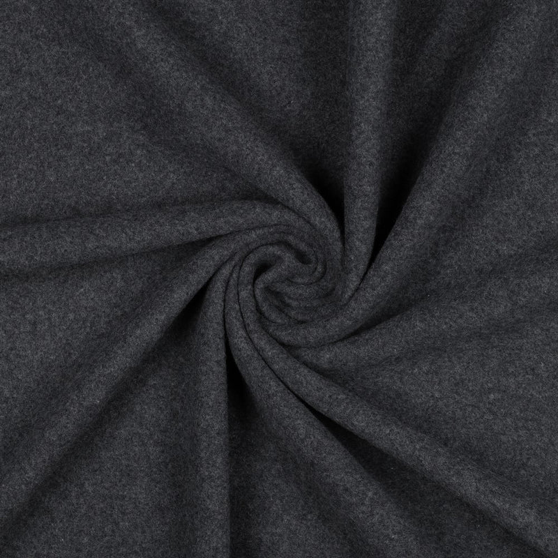 Baumwoll Fleece Stoff uni dunkelgrau