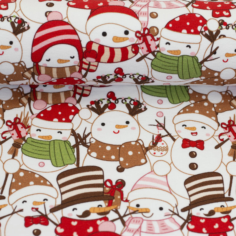 Swafing Holly French Terry Sweat Stoff Weihnachten weiß