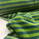 Nicki Jersey Stoff gestreift grün