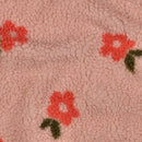 Teddy Plüsch Stoff Jackenstoff Blumen rosa orange
