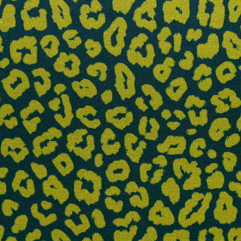 Swafing Cleopatra Jersey Stoff Leo Animalprint grün