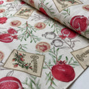 Westfalenstoffe Nizza Stoff Baumwolle Granatapfel offwhite