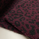 Teddy Plüsch Stoff Jackenstoff Leo Muster bordeaux
