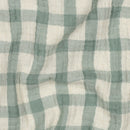 Musselin Double Gauze Leinen Baumwolle kariert grün