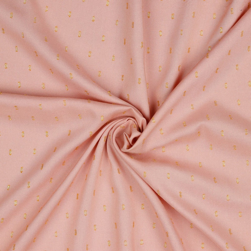 Viskose Stoff Lurex gold rosa