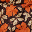 Cotton Satin Baumwolle Blumen braun