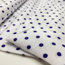 Viskose Webware Stoff Punkte Polka Dots weiß blau