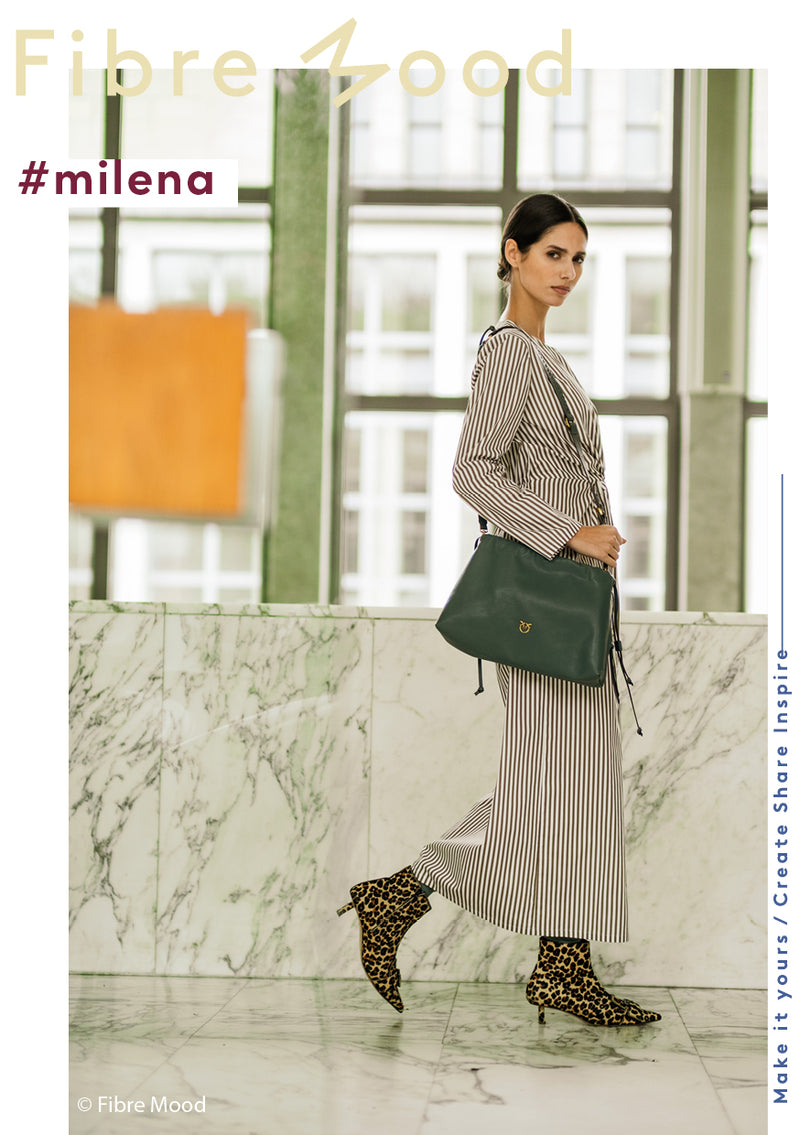 Fibre Mood Baumwolle Stoff Streifen grün