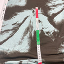 Mies & Moos French Terry Sweat Stoff Pferde braun blau
