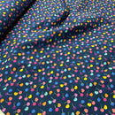 Jersey Stoff Kirschen blau bunt