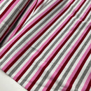 Rippjersey Stoff Streifen rosa grau