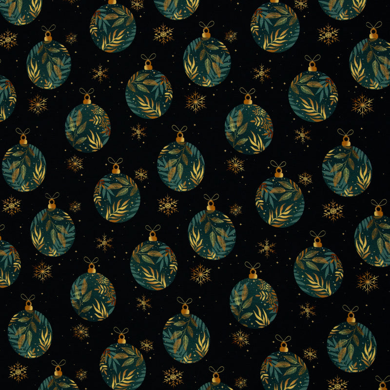 Swafing Holly French Terry Sweat Stoff Weihnachten schwarz blau