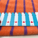 Kurzfloorfrottee Frottee Streifen orange lila