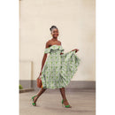 Viskose Digital Stoff Blumen Muster grün