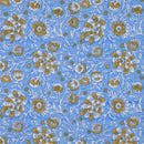 Handgefertigte Batik Baumwolle Blumen blau